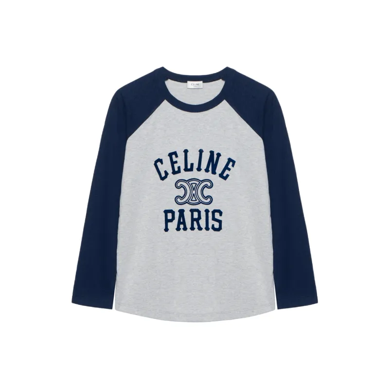 CELINE SS24 Raglan Sleeve T Shirt Women's Mixed Gray-0