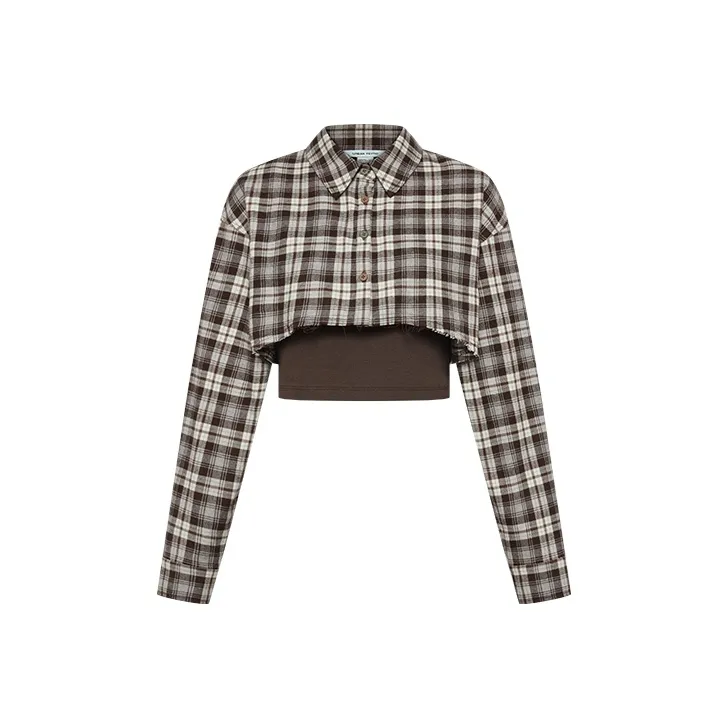 URBAN REVIVO Shirts Women's Brown Plaid-0