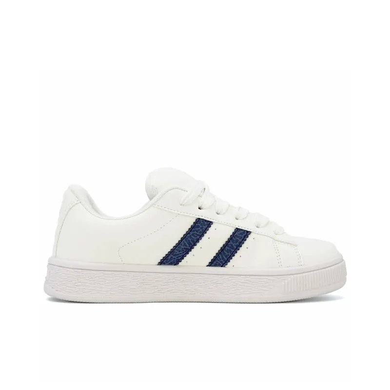 Deesha Coverage Cushioning Abrasion Resistant Low Top Skateboard Shoes Women's White-3