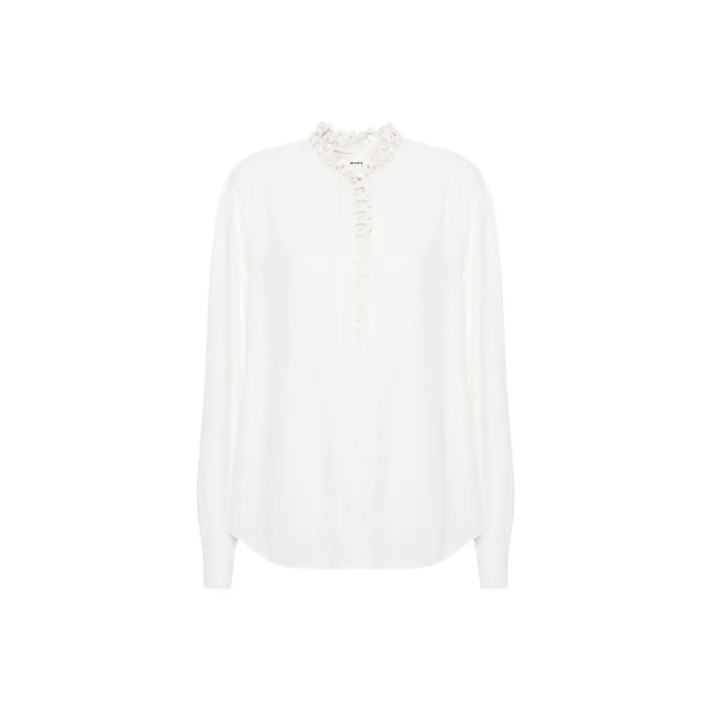 ISABEL MARANT ETOILE Estela Broderie Anglaise Trim Buttoned Shirt-0