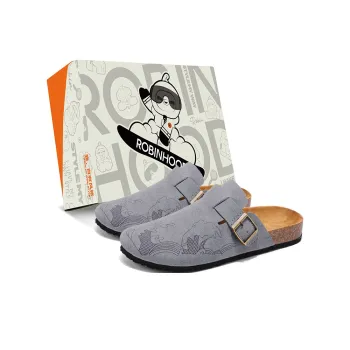 ROBINHOOD Rubber Sole Slip Resistant Quiet Closed Toe Slippers Men's Box Included