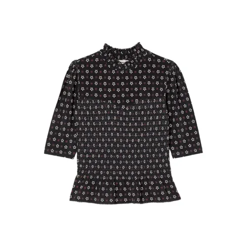 Sandro Star print Smocked waist Top