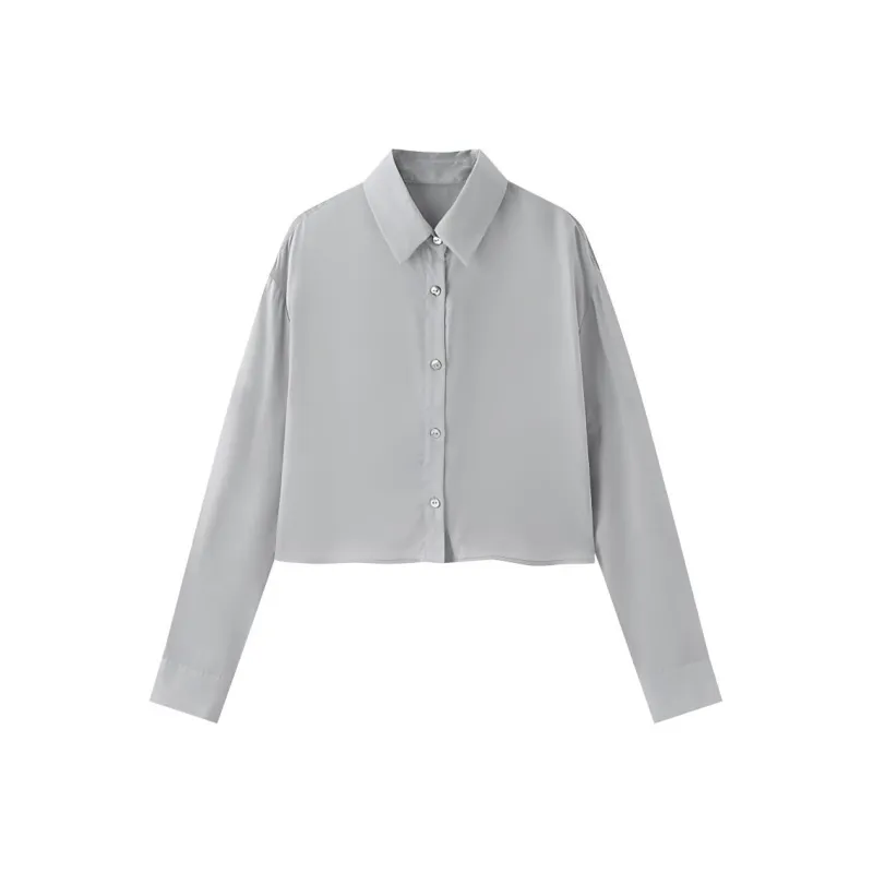 TKY SHOP Shirt Women's Gray Blue-0