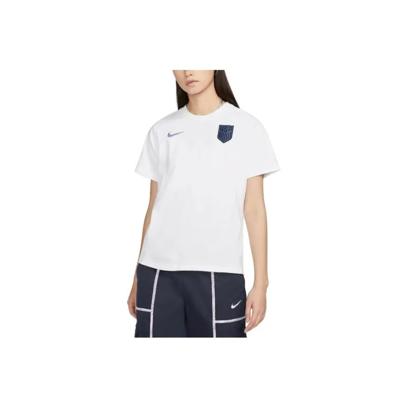 Nike USA Soccer Team Olympic Series Drop Shoulder Sleeve T-Shirt Women's White-0