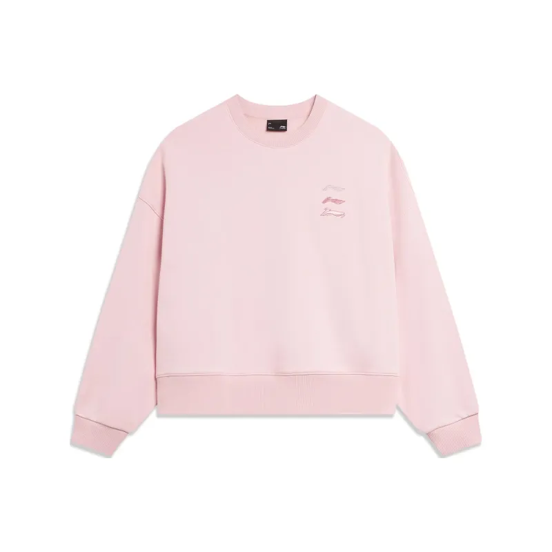 LiNing Sports Lifestyle Collection Sports Fashion Collection Sweatshirt Women's Light Crimson Pink-0