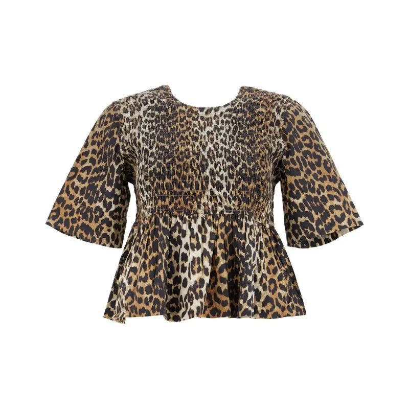 GANNI Leopard Printed Top-0
