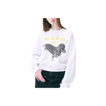 MARDI MERCREDI FW24 SWEATSHIRT RAGLAN DDANJI_WHITE TANGERINE Sweatshirt Korean Style Women's White Orange