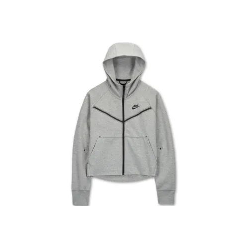 Nike Sportswear Women's Tech Fleece Windrunner Full Zip Hoodie Asia Sizing Dark Grey Heather/Black