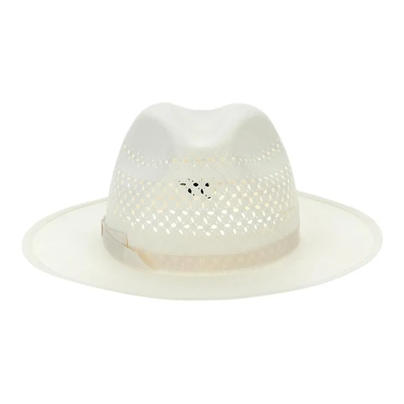 Borsalino Straw Top Hats Women's White-0