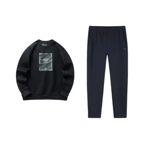 Anta Thompson KT Basketball Sweatshirt Set Men's Black
