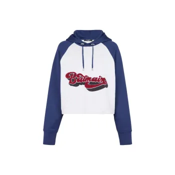 BALMAIN 70s Cropped Hoodie