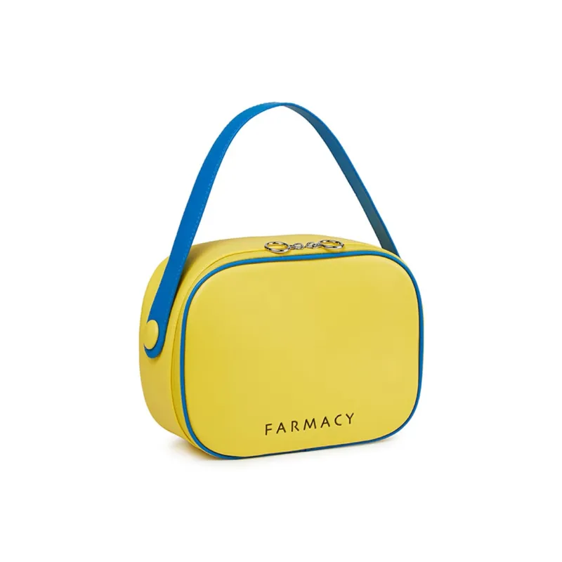 Farmacy PU Clutch Handbag Storage Bag Makeup Bag Regular Women's Yellow/Pink-3
