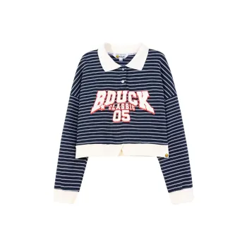 B.Duck Sweatshirts Women's Navy Blue Stripes