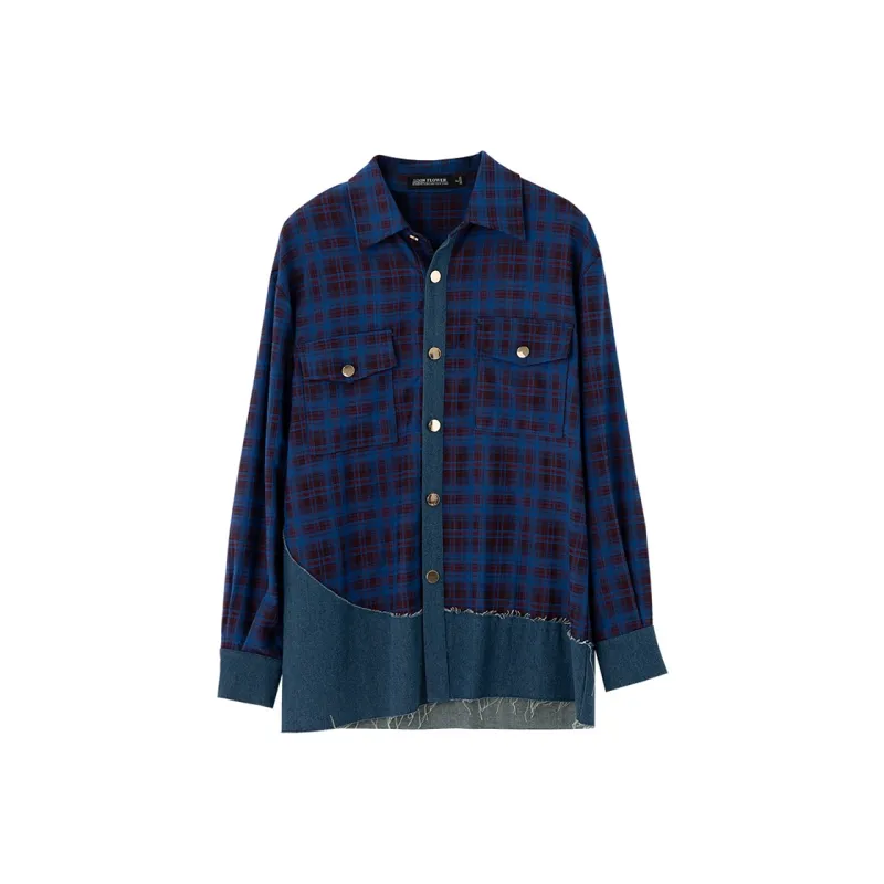 SOON FLOWER Shirt Spring Women's Blue-0