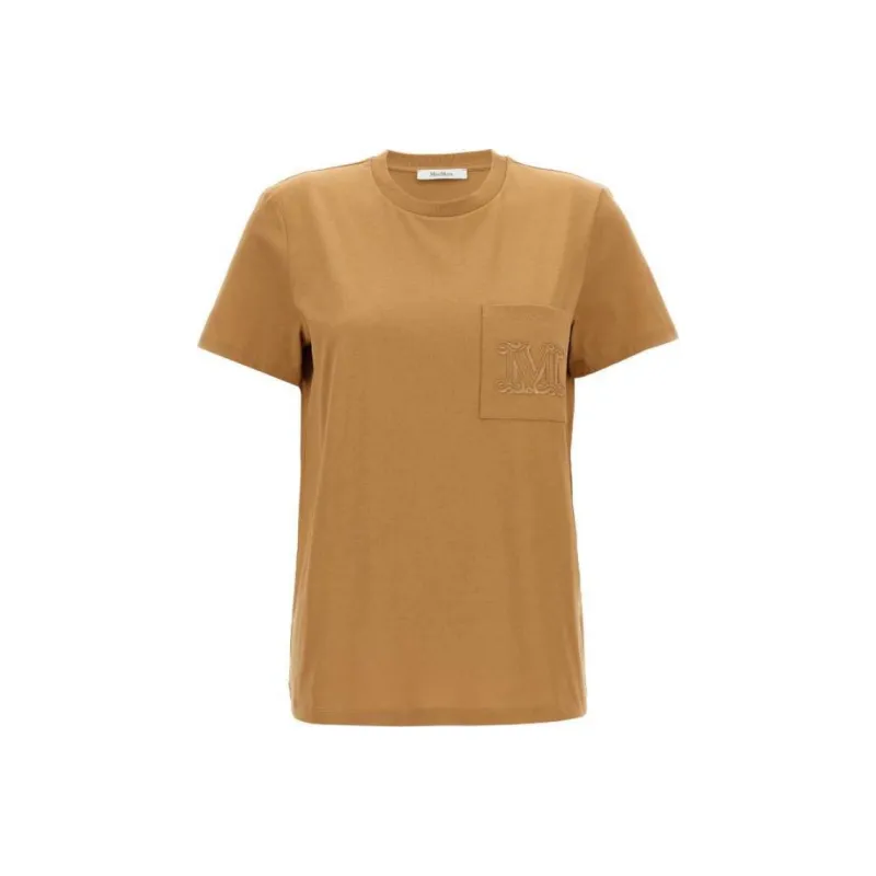 MaxMara Logo Embroidered Crewneck T Shirt-0