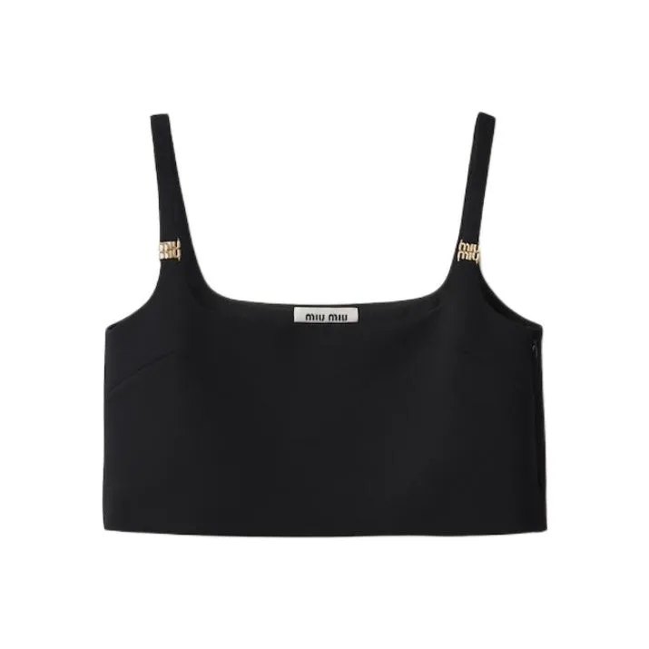 MIU MIU Powder Particle Three Camisole Women's Black-0