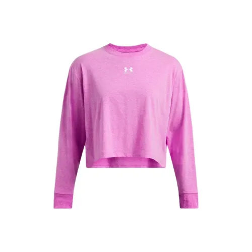 Under Armour RivalBoxy Drop Shoulder Sleeve T-Shirt Women's Vibrant Magenta
