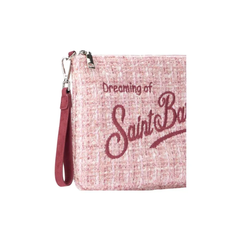 MC2 SAINT BARTHELEMY Soft Woolen One Shoulder Crossbody Clutch Women's Pink-4