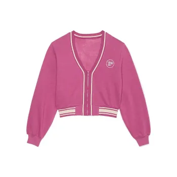Victoria's Secret PINK Ivy Fleece Front-Zip Cardigan / Red Violet Sweatshirt Women's Pink