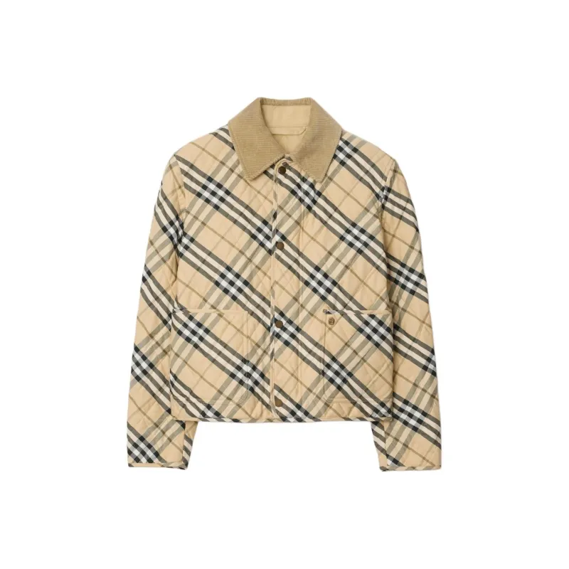 Burberry Check Printed Quilted Jacket-0