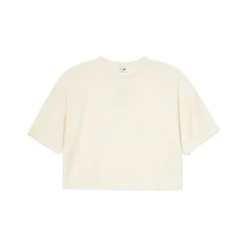 PUMA Drop Shoulder Sleeve T Shirt Women's Cotton Linen Blend Natural