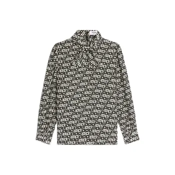 CELINE Lavaliere Blouse With Bow In Silk