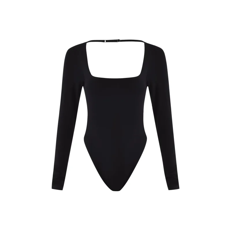 Tiger Mist MINERVA LONG SLEEVE BODYSUIT Bodysuits Women's Black-0