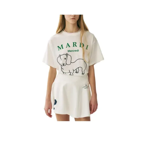 MARDI MERCREDI T Shirt Women's Ivory Green Korean Style