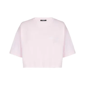 BALMAIN Logo embroidered Cotton T shirt