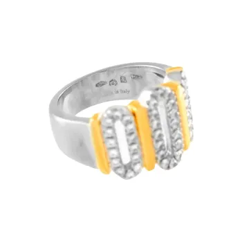 Damiani 18K White And Yellow Gold Diamond Ring