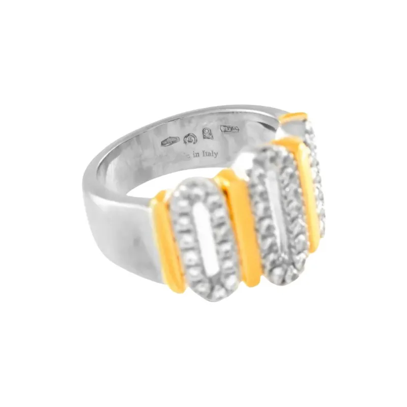 Damiani 18K White And Yellow Gold Diamond Ring-0
