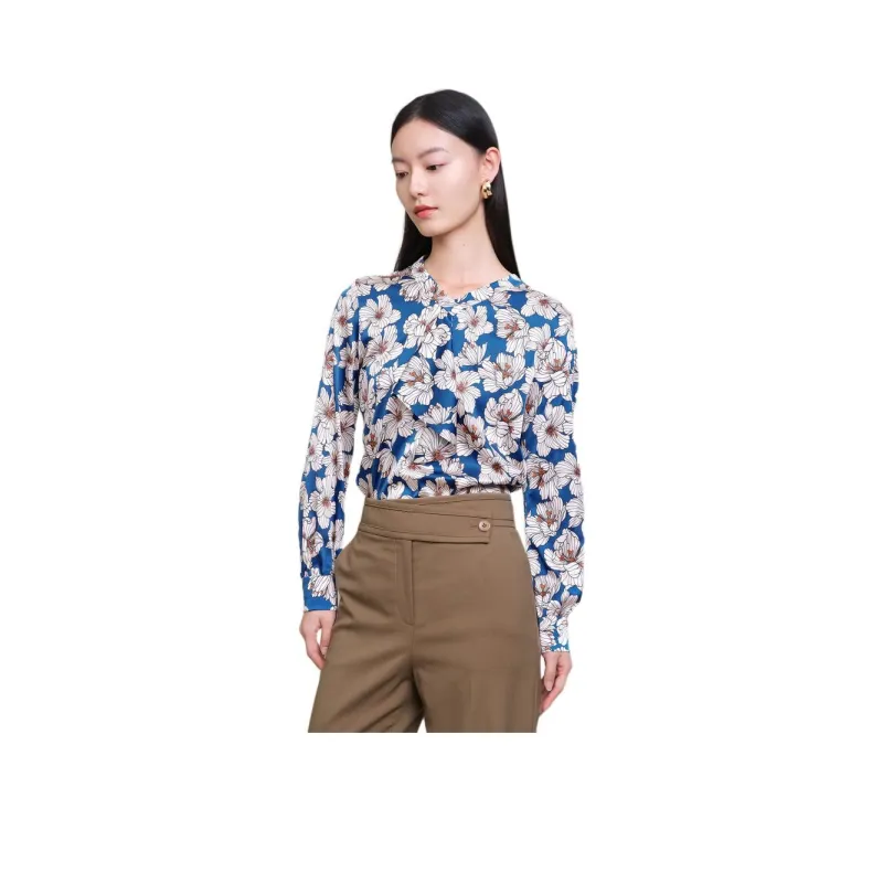 JZ. ANNAKRO Shirt Women's Flower Lake Blue-0