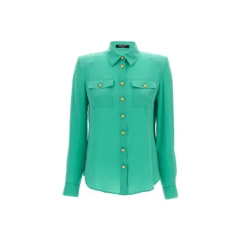 BALMAIN Embossed-Buttons Long Sleeved Shirt