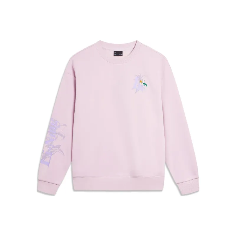 LiNing Sports Life Collection Sweatshirt Women's Dusty Pink Purple-0