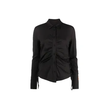 HERON PRESTON Ruched Detailed Buttoned Shirt