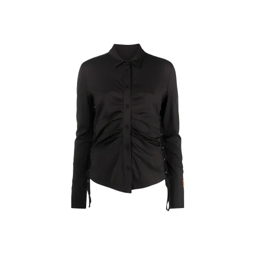 HERON PRESTON Ruched Detailed Buttoned Shirt
