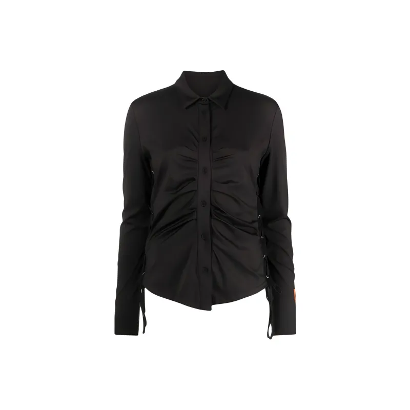 HERON PRESTON Ruched Detailed Buttoned Shirt-0