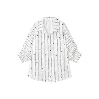 Yu Qianwen Shirt Women's Melodic Stripes