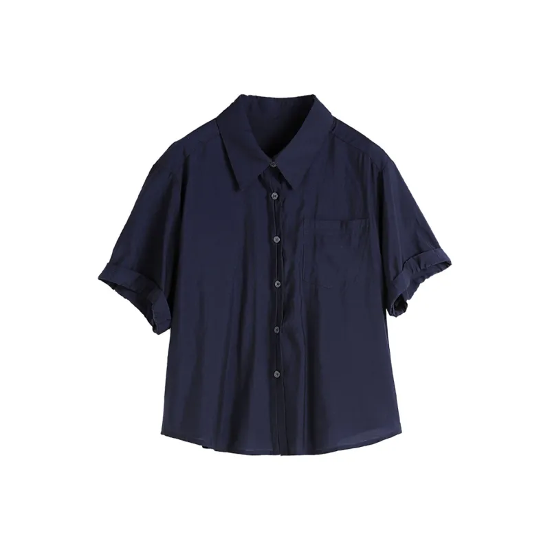 Hang Yi Court Shirt Women's Navy Blue-0