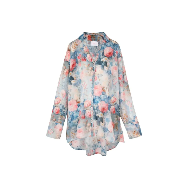 Selkie Collection SS24 Shirt Women's Rose Print On Sheepskin Paper-0