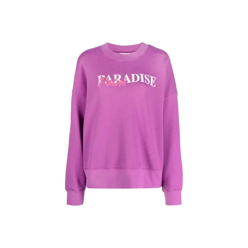 PALM ANGELS Slogan Print Sweatshirt Purple-0
