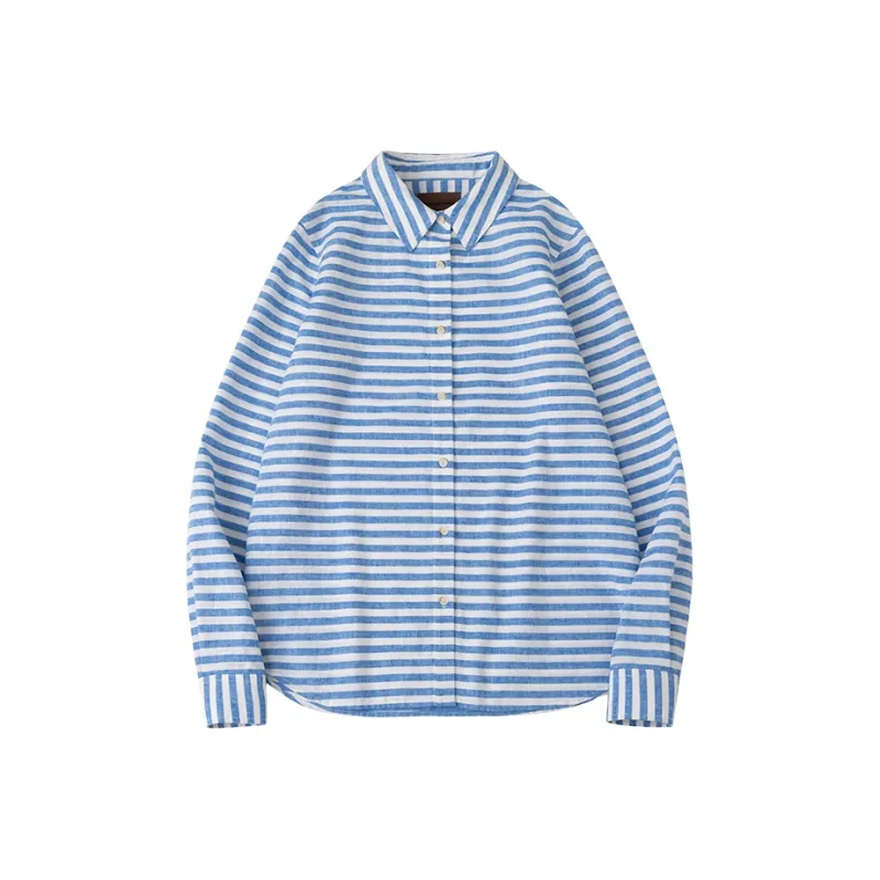 CYCLE DOCUMENT Shirt Women's Blue White Stripes-0