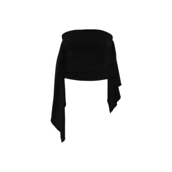 The Attico Strapless Draped Crop Top