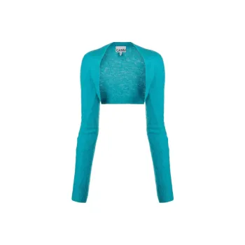 GANNI Open Front Knitted Cropped Bolero