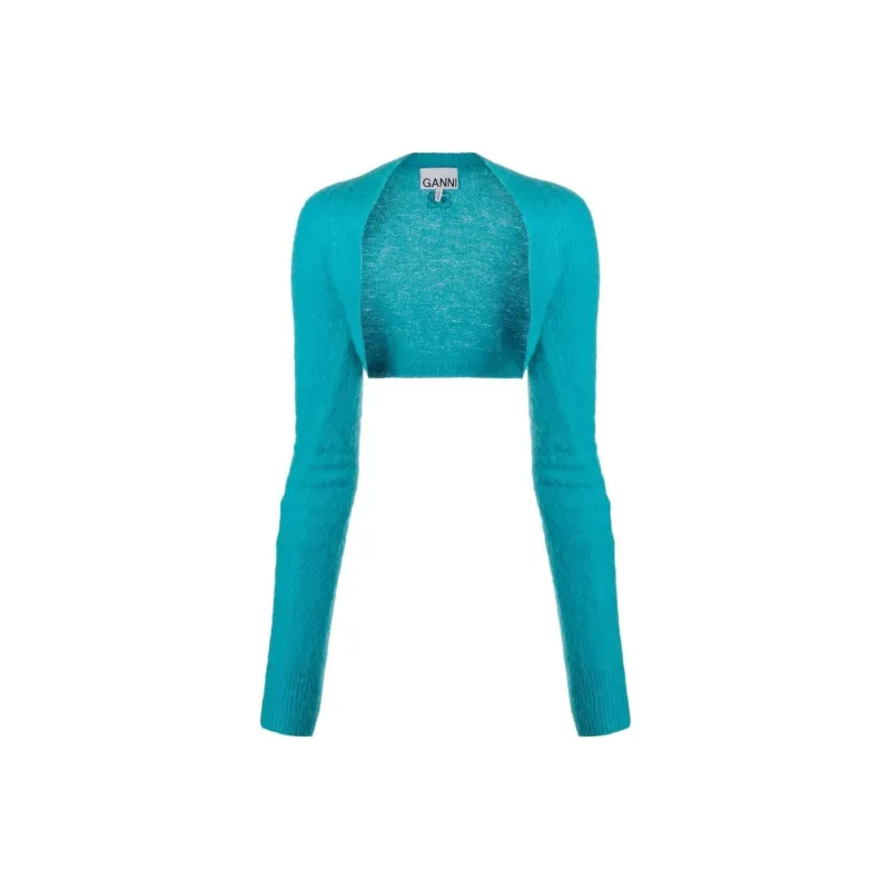 GANNI Open Front Knitted Cropped Bolero-0