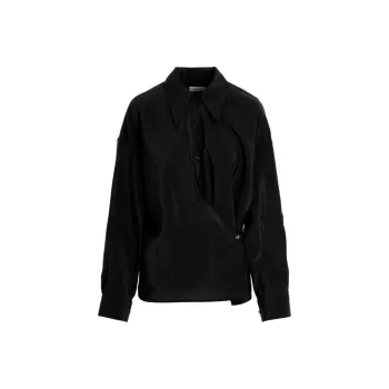 Lemaire Dry Silk Twisted Shirt 'Black'
