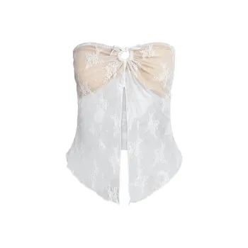 Tiger Mist KAROLINA TOP Strapless Top Women's White