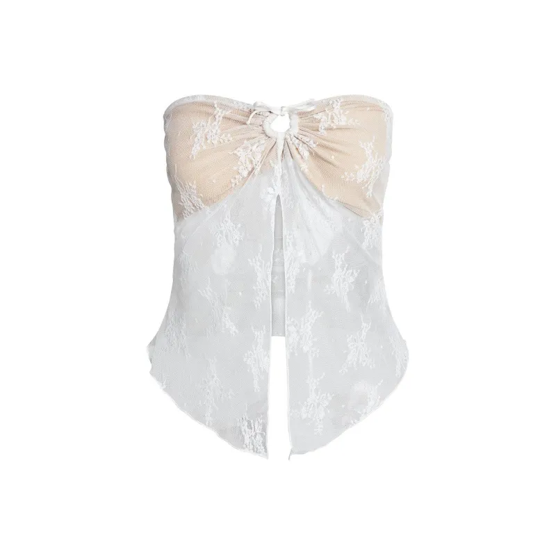 Tiger Mist KAROLINA TOP Strapless Top Women's White-0