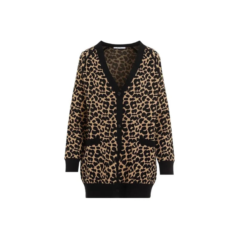 MaxMara Leopard Patterned V Neck Cardigan-0