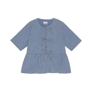 GANNI Shirts Women's Medium Blue Gray